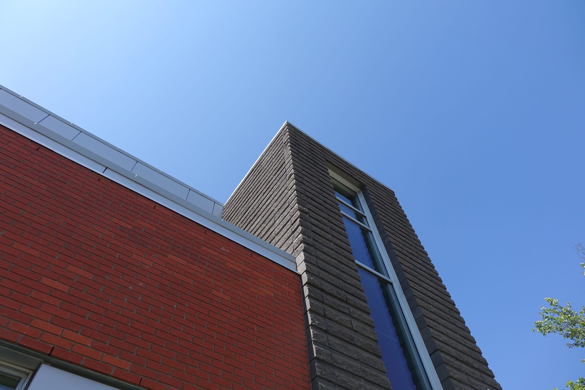 East Edmonton Health Care Centre exterior looking up towards the sky