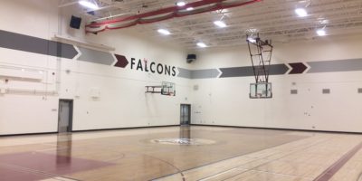 Foothills Composite High School interior of the gymnasium