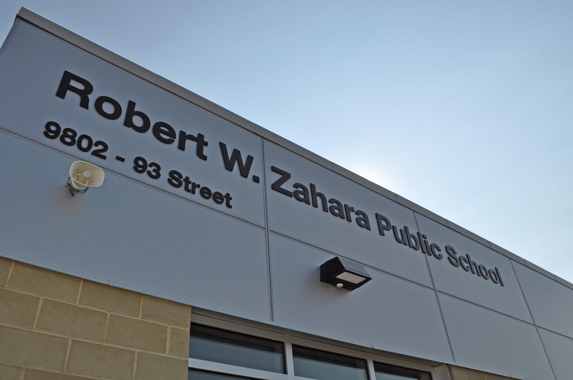 Robert W Zahara Public School exterior signage