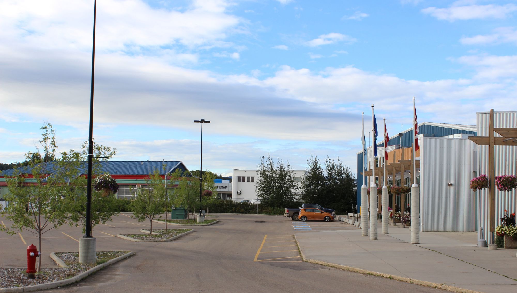 Grand Entrance and Landscape at Slave Lake Multi-Rec Centre.