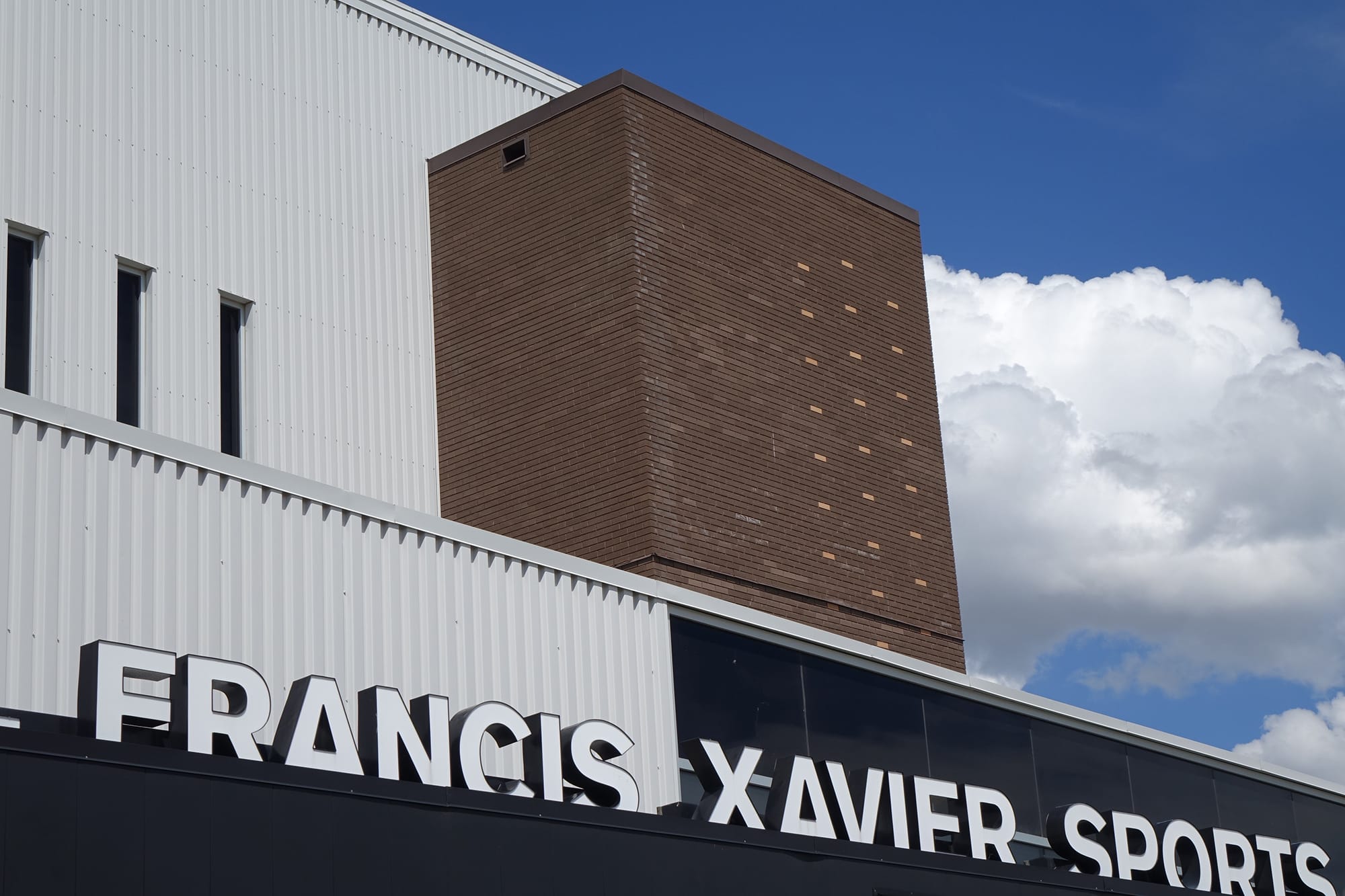 St-Francis Xavier Sports Centre exterior with signage