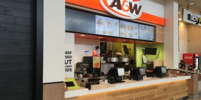 A&W restaurant front counter