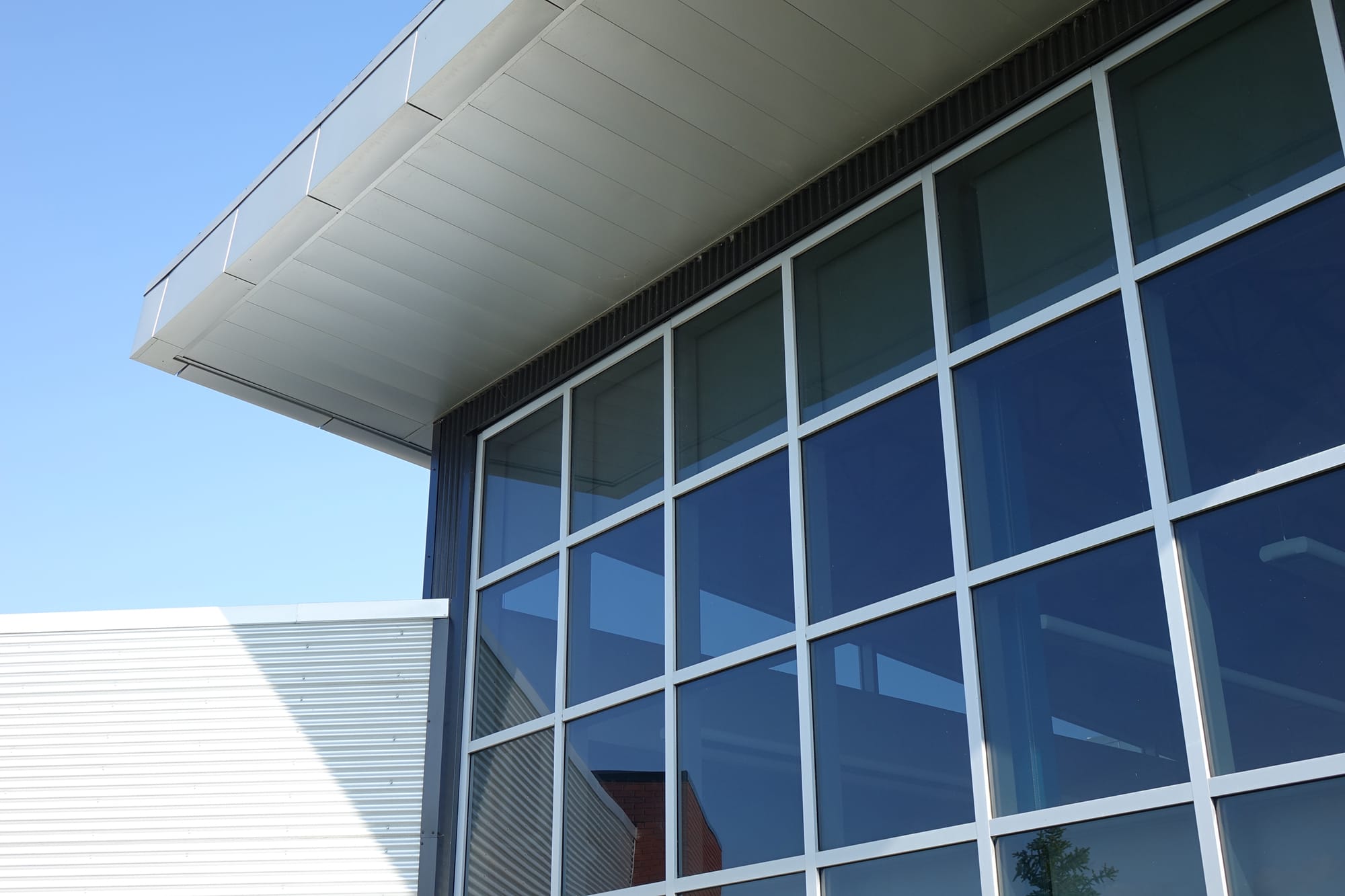 Clairmont Community School and Wellington Resource Centre exterior windows