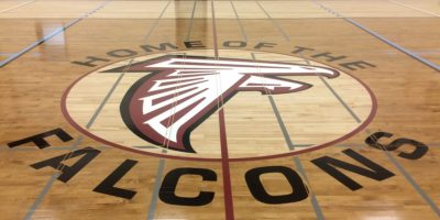 Foothills Composite High School centre court Go Falcons