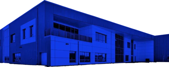 Photo colourized in blue of JEN COL Indigenous project build